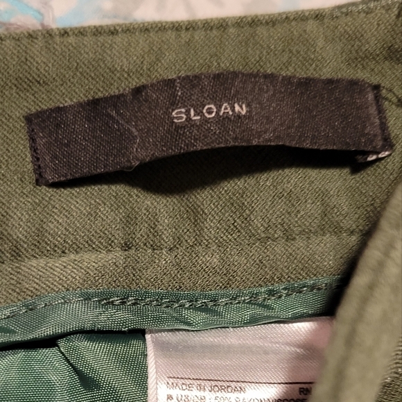 Banana Republic Sloan stretch Green women's pants with buttons on legs - Picture 5 of 6